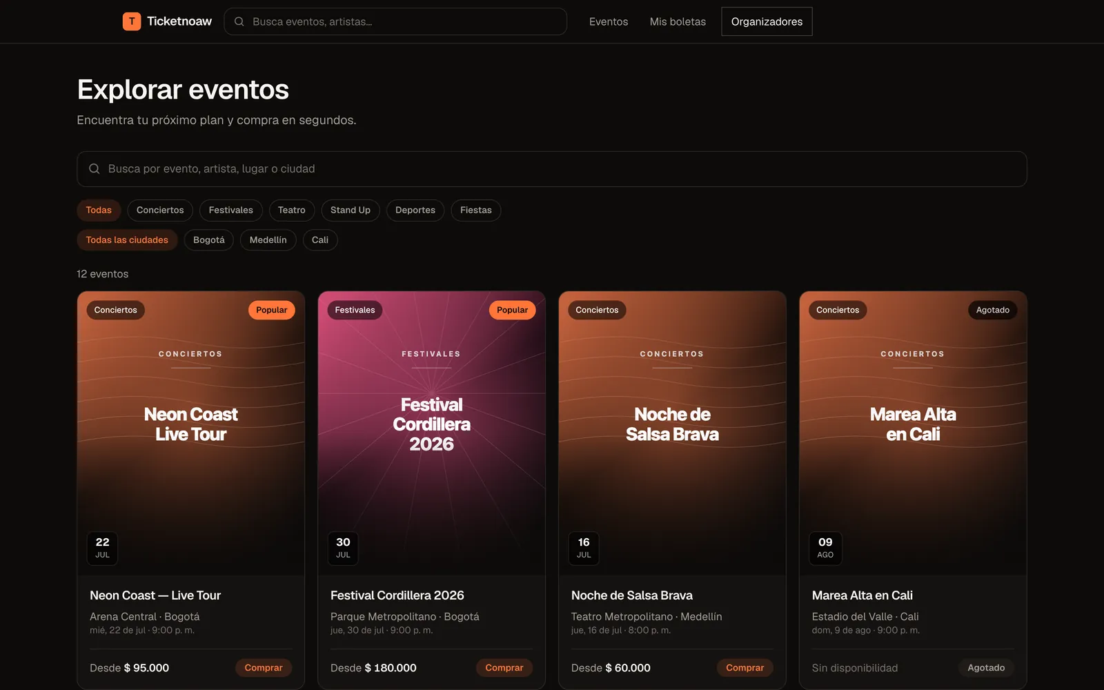 Event catalogue